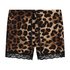 Shorts Velour Leopard, Svart