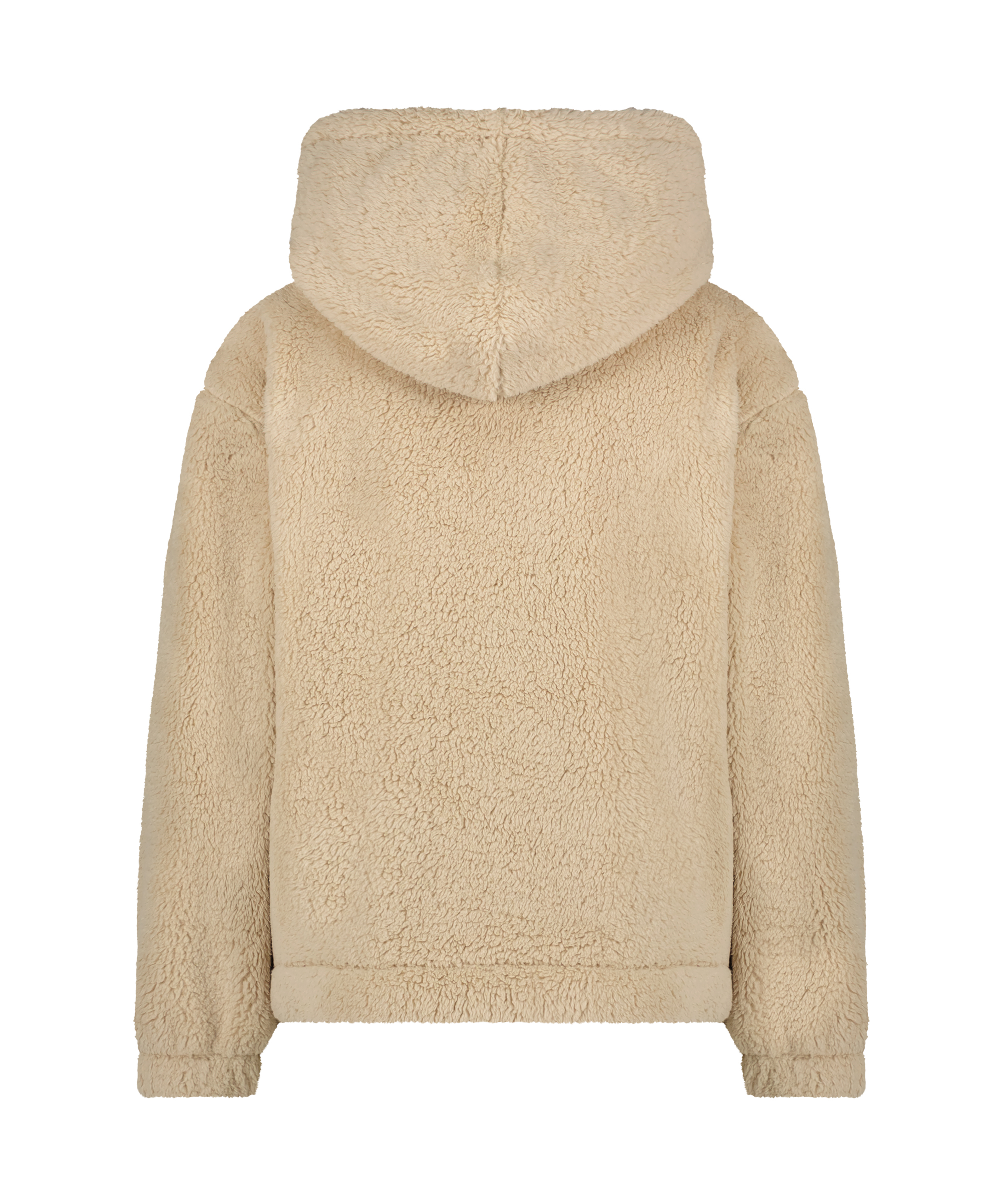 Mysig hoodie i fleece, Beige, main