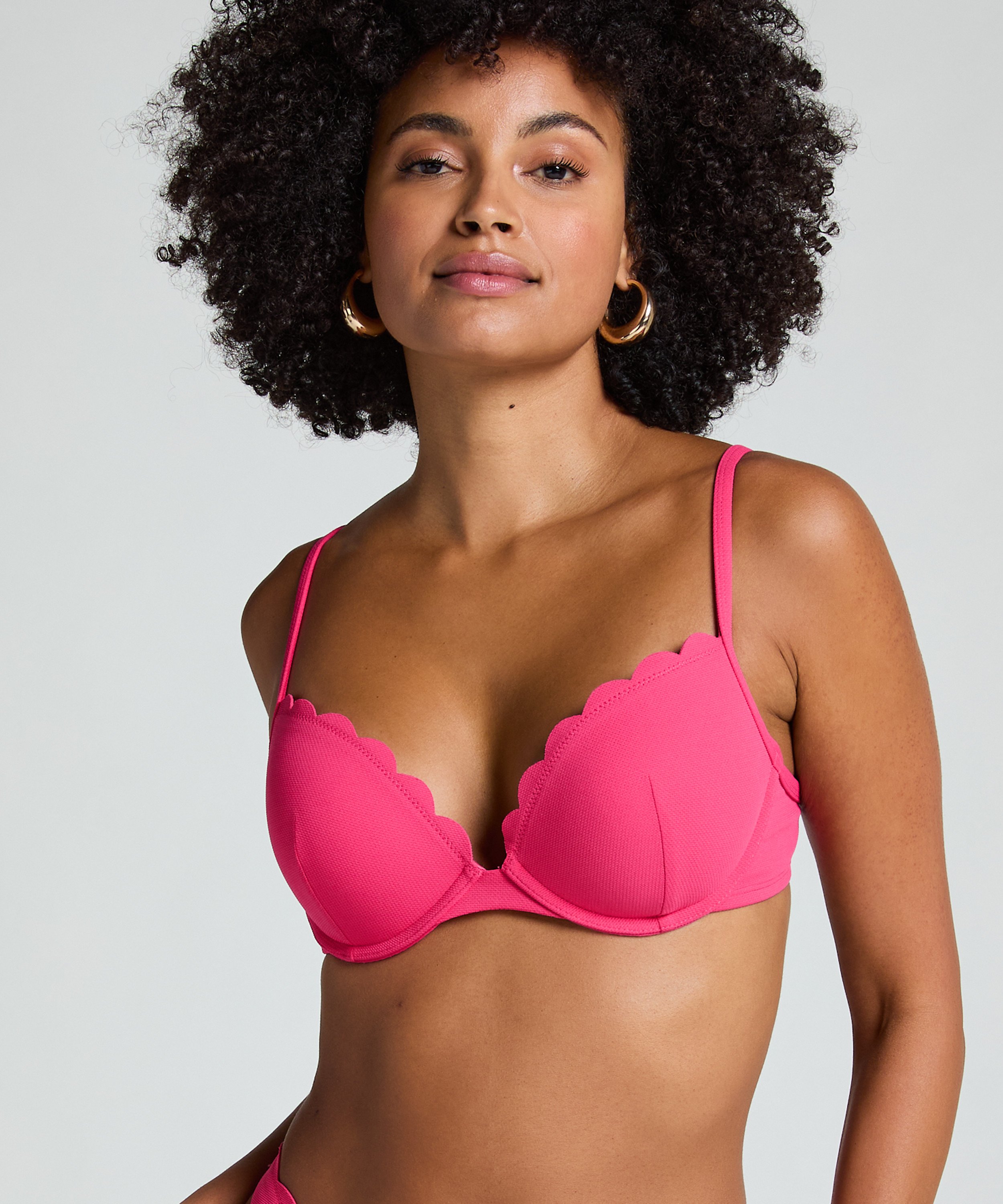 Formpressad push-up-bikinitopp Storlek A - E, Rosa, main