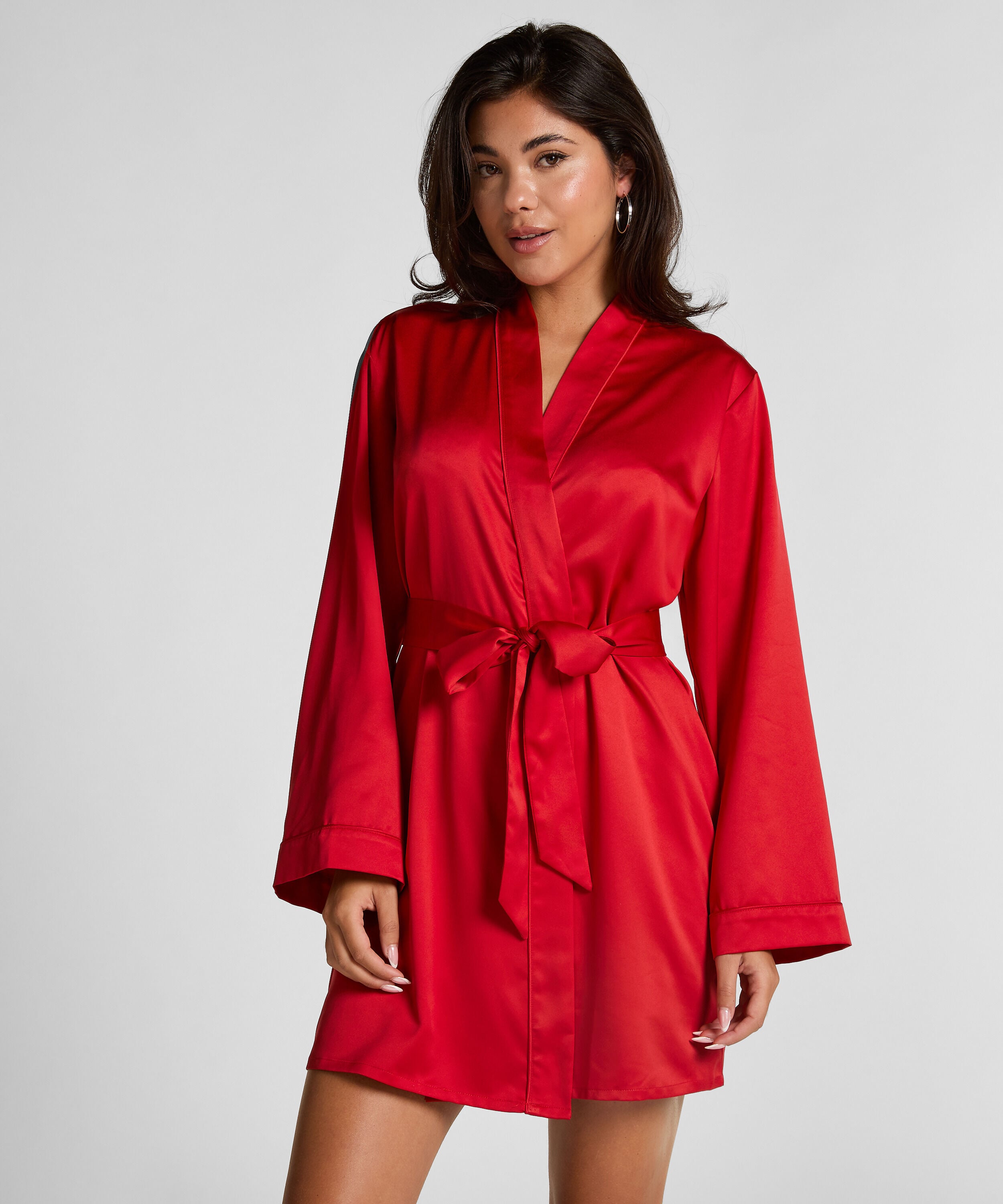 Kimono Satin, Röd