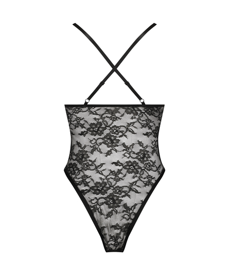 Högt skuren body Sienna, Svart