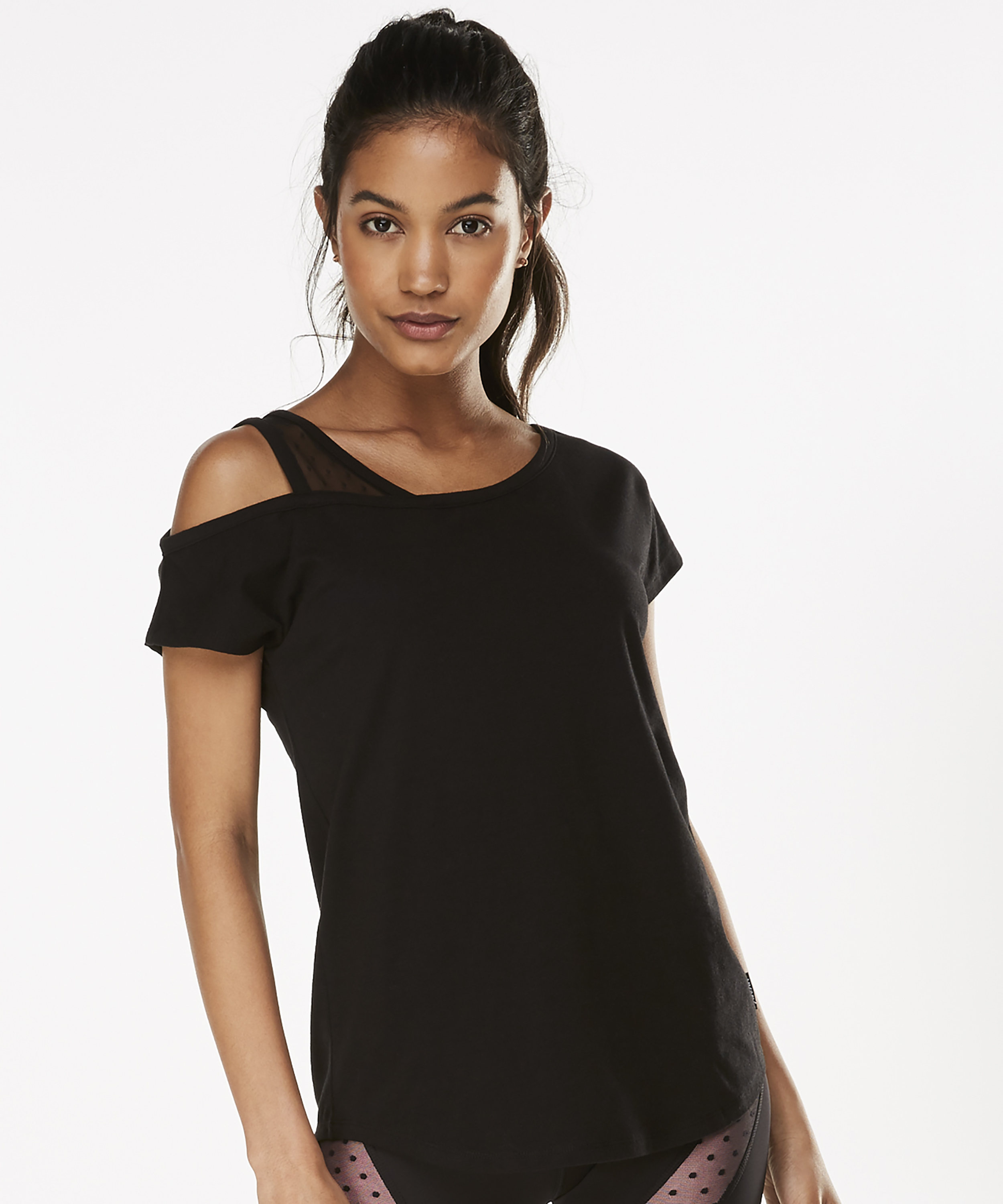 Kortärmad sporttopp HKMX Branded, Svart, main