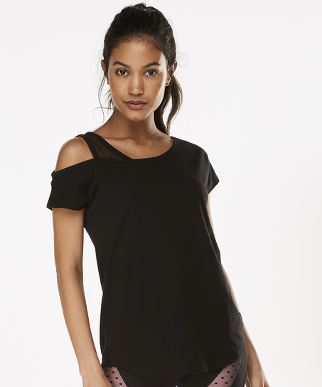 Kortärmad sporttopp HKMX Branded, Svart