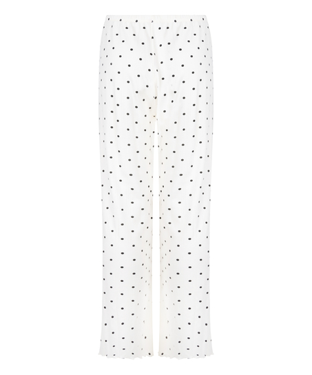 Pyjama Pant Loose Pointelle, Vit