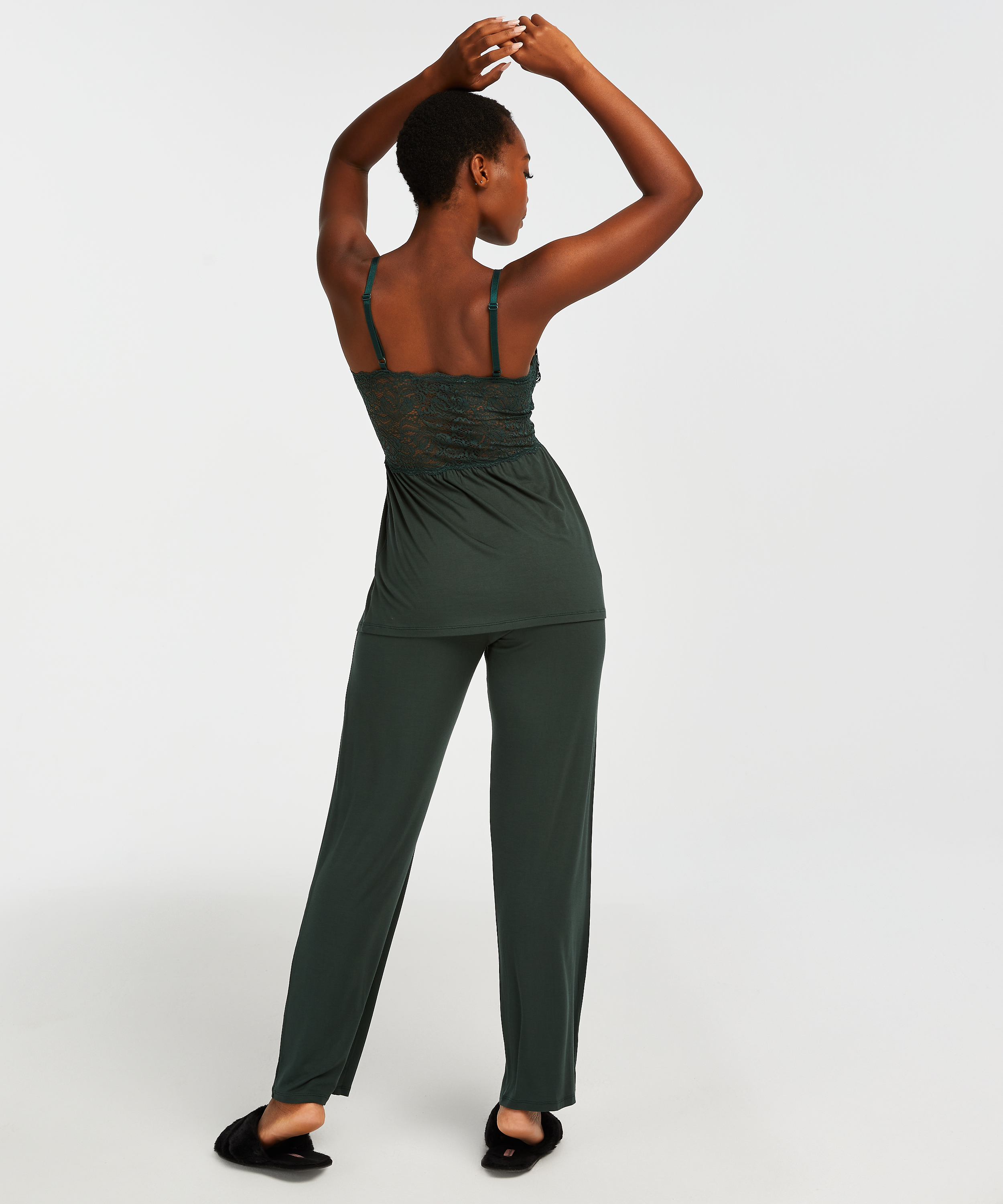 Pyjamasset i spets Vera, grön, main