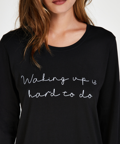 Nattlinne med rund halsringning, Svart