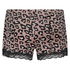 Pyjamasshorts i sammet och leopard, Rosa