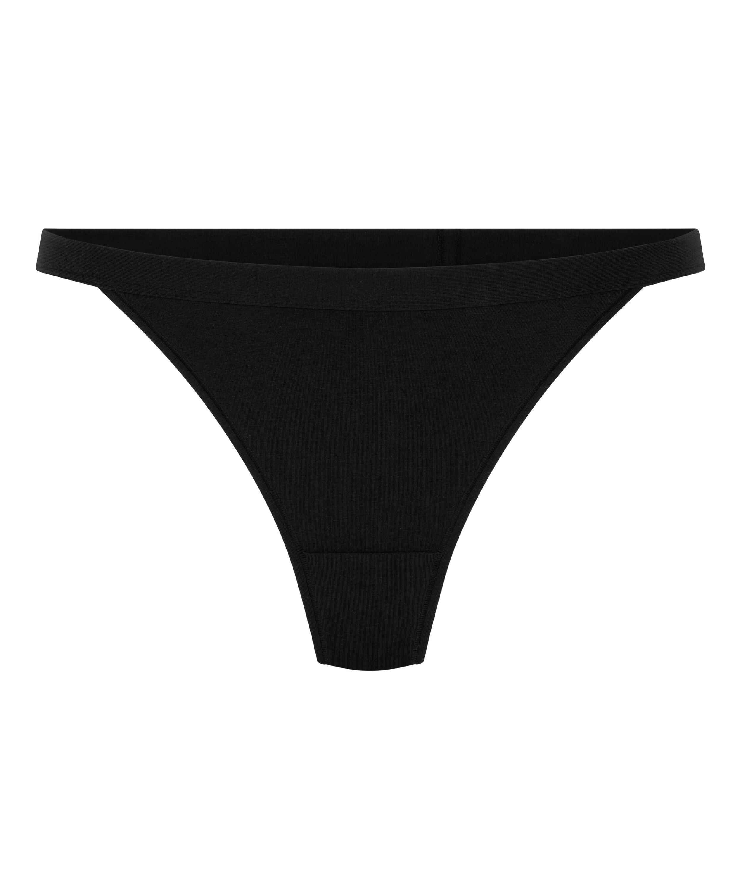 Stringtrosa i bomull, Svart