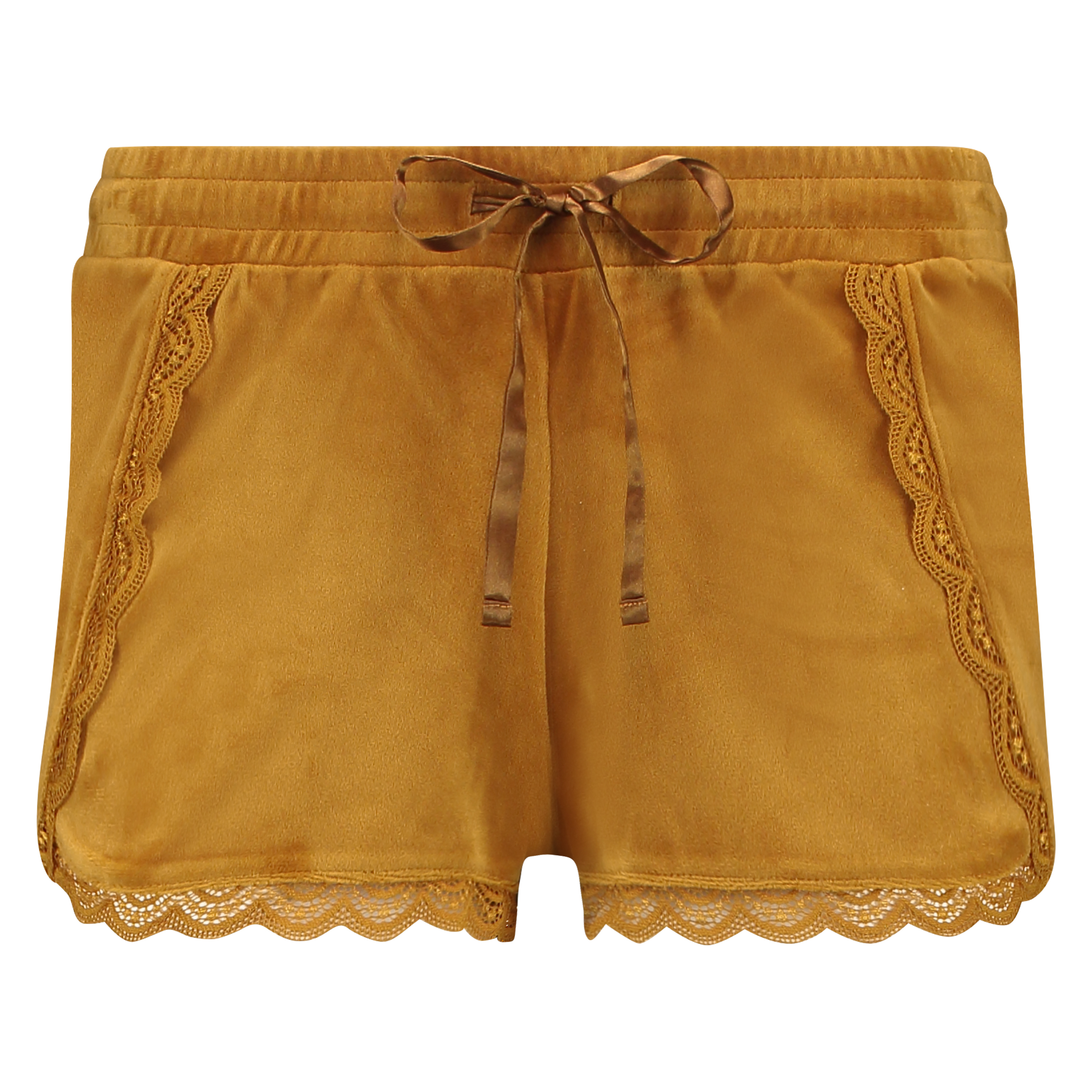 Shorts Velour Lace, Gul, main