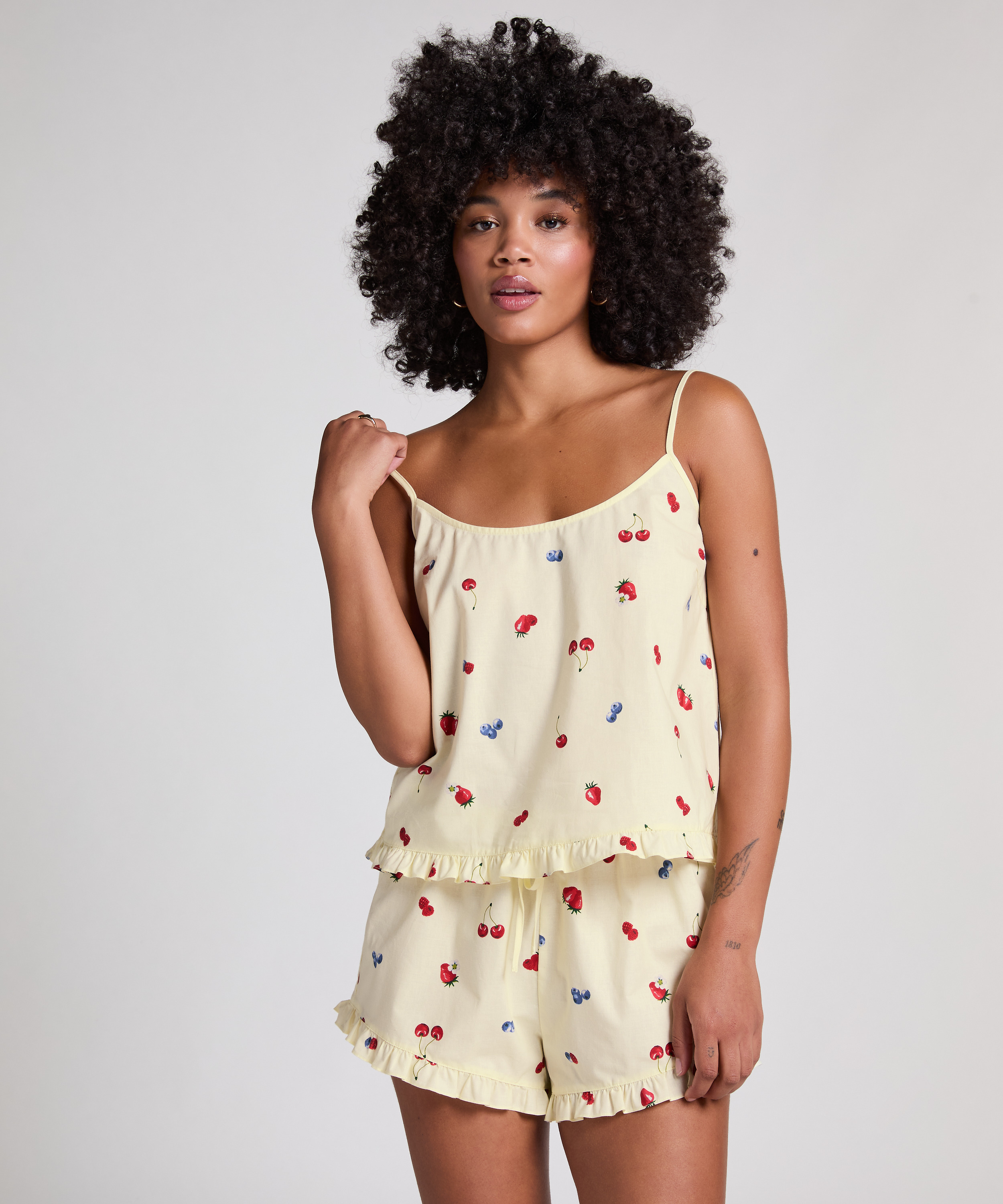 Cami i vävt tyg, Gul, main