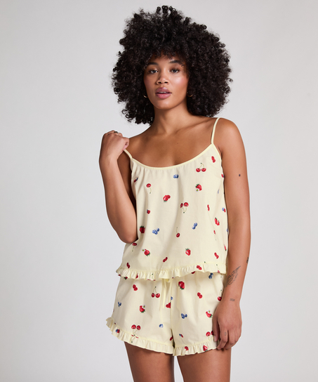 Cami i vävt tyg, Gul