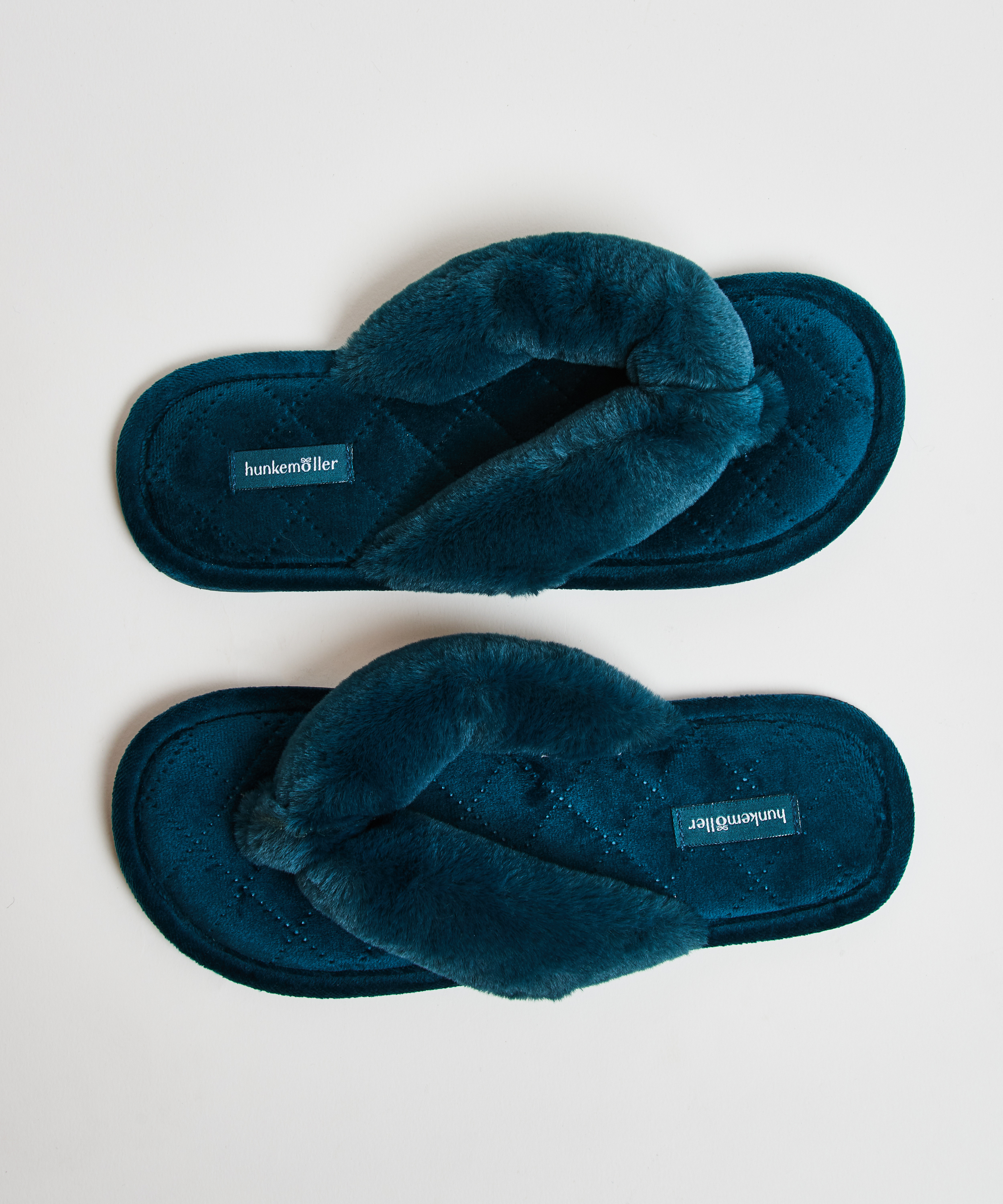 Fuskpälstofflor av Velour, Grön, main