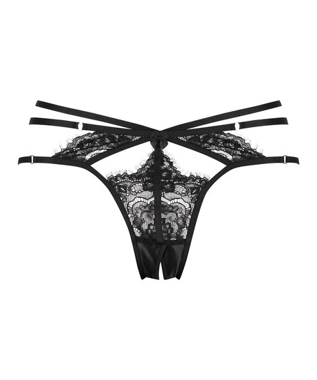 Seraphina brazilian-trosa med &ouml;ppen gren, Svart