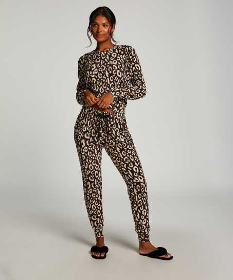 L&aring;ng&auml;rmad pyjamastopp Jersey, Svart