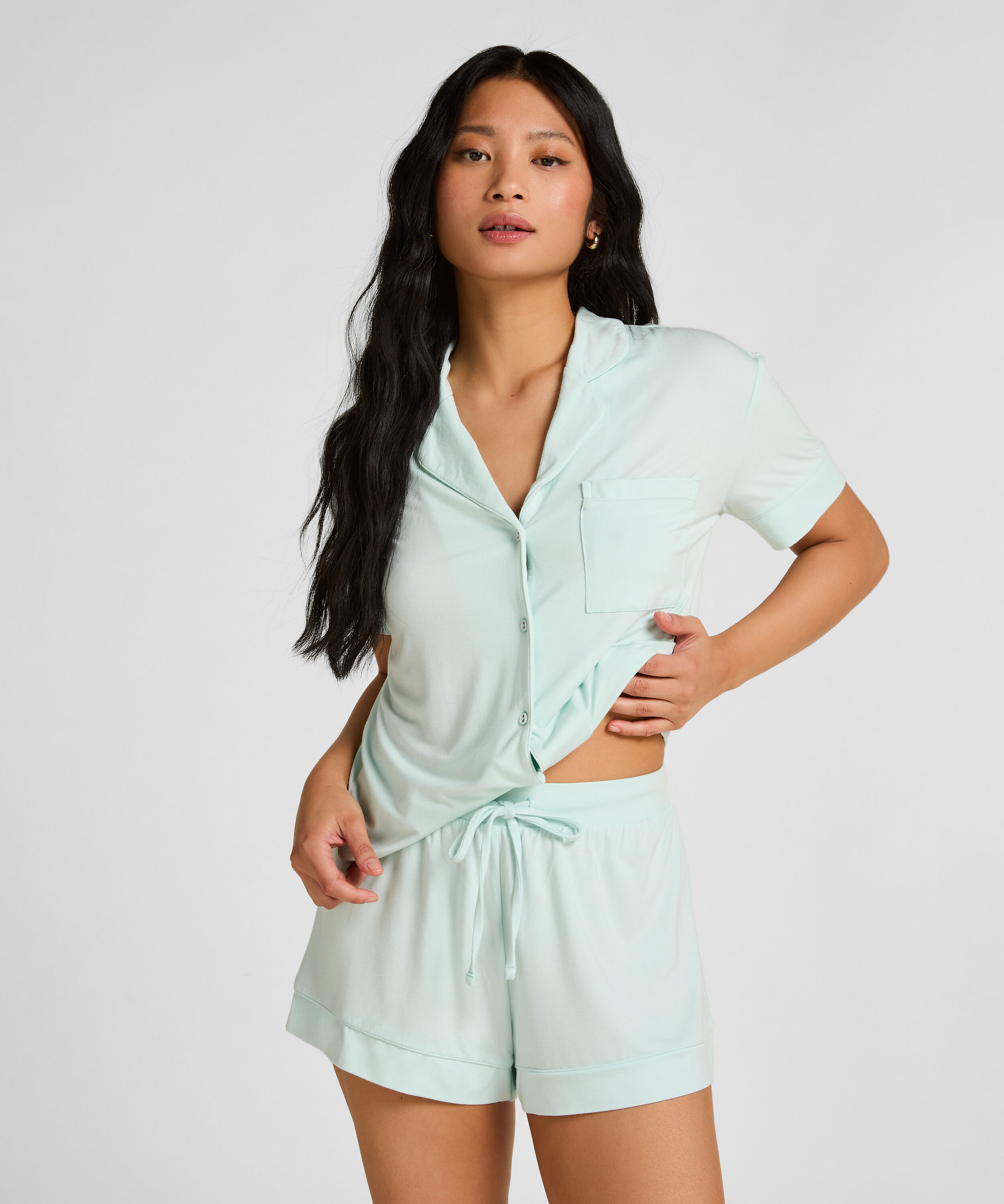 Shorts i jersey Essential, Blå