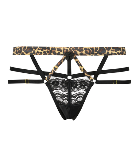 Mitzy högt skuren braziliantrosa med pen crotch, Svart