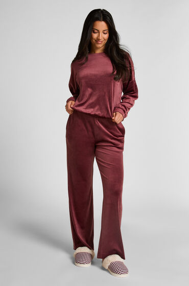 Hunkemöller Pyjamasbyxor i velour röd