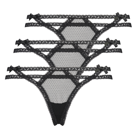 3-pack Itzel string, Svart