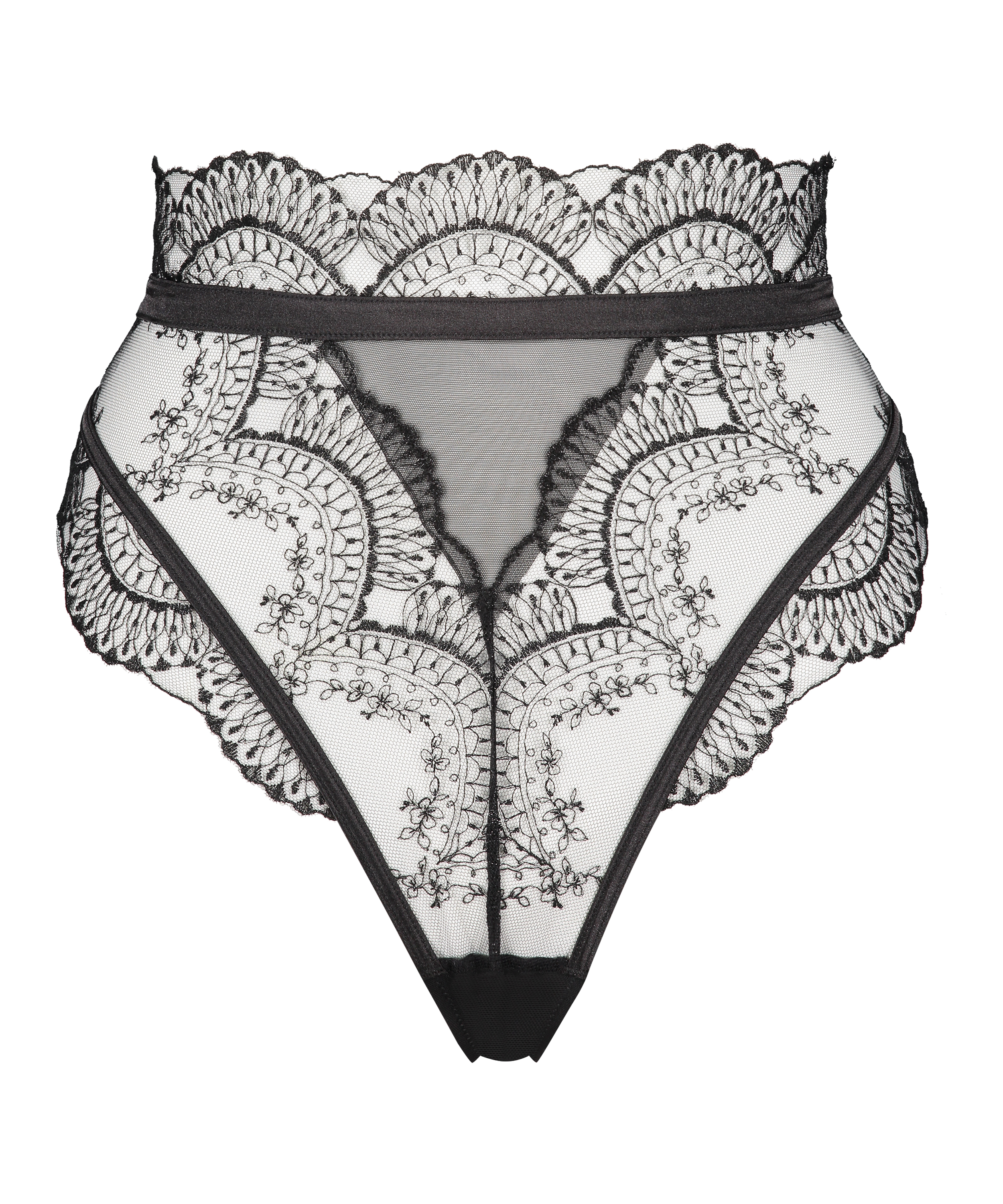 Akira High Leg Thong, Svart, main