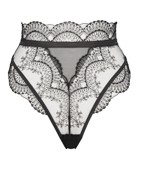 Akira High Leg Thong, Svart