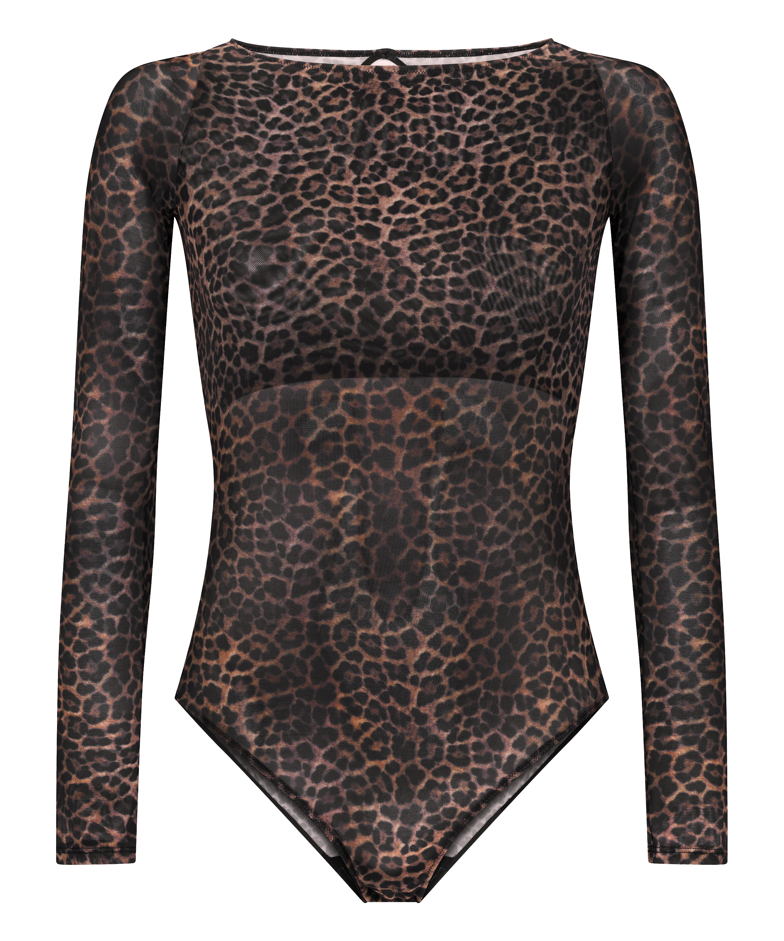 Tara Leopard l&aring;ng&auml;rmad body, Svart, main