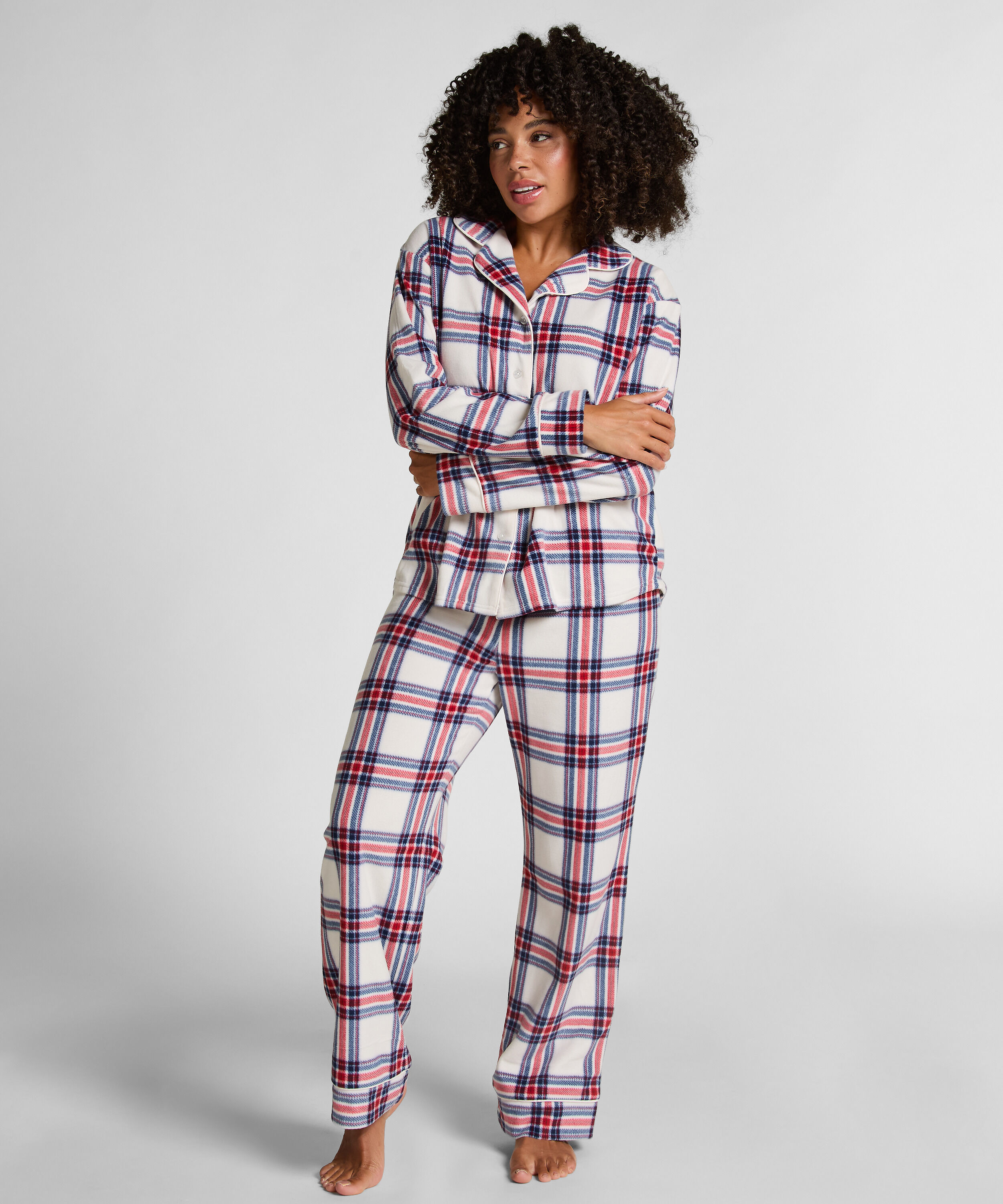 Pyjamasset i polarfleece, Vit