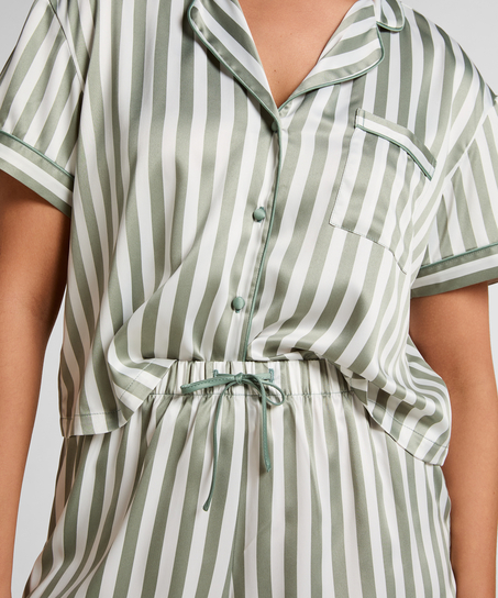 Pyjamasset i satin, Gr&ouml;n