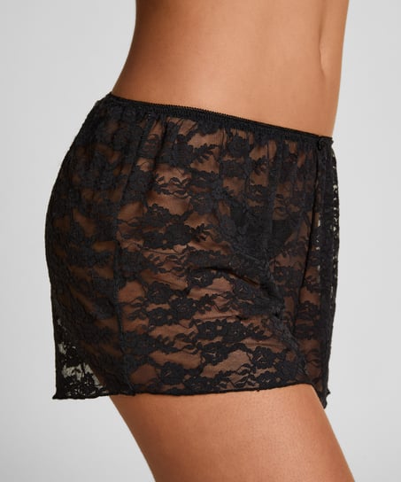 Kort helt&auml;ckande spets, Svart