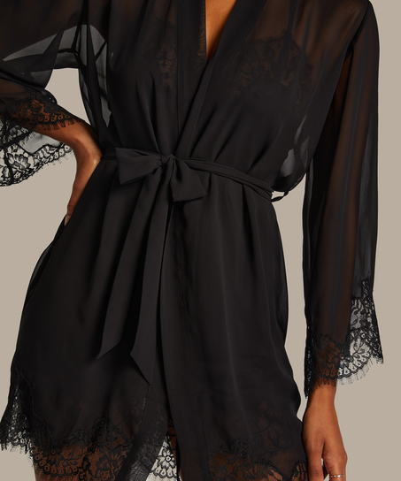 Kimono Satin, Svart