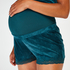 Mammashorts i velour, blå