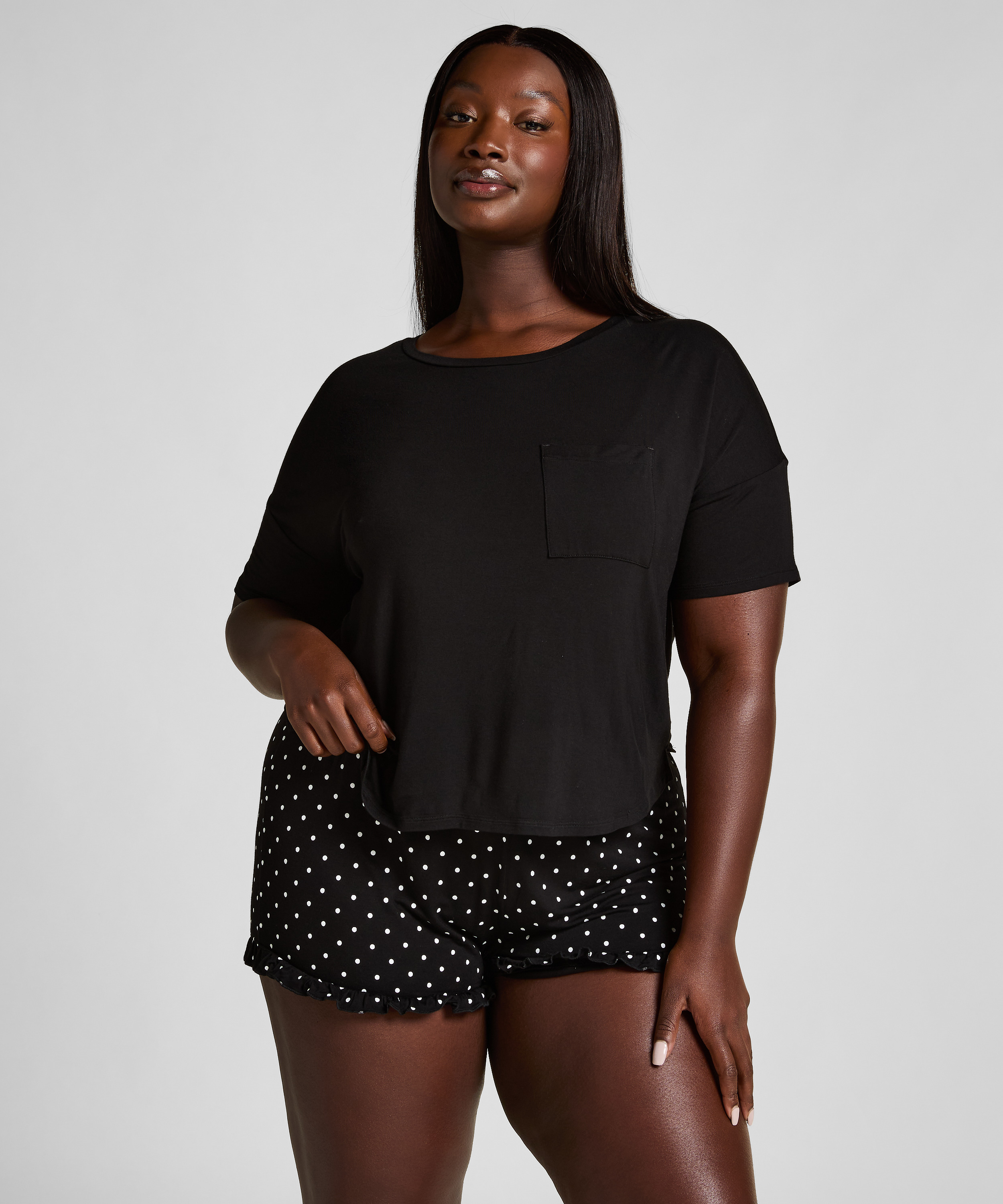 Kort pyjamasset, Svart, main