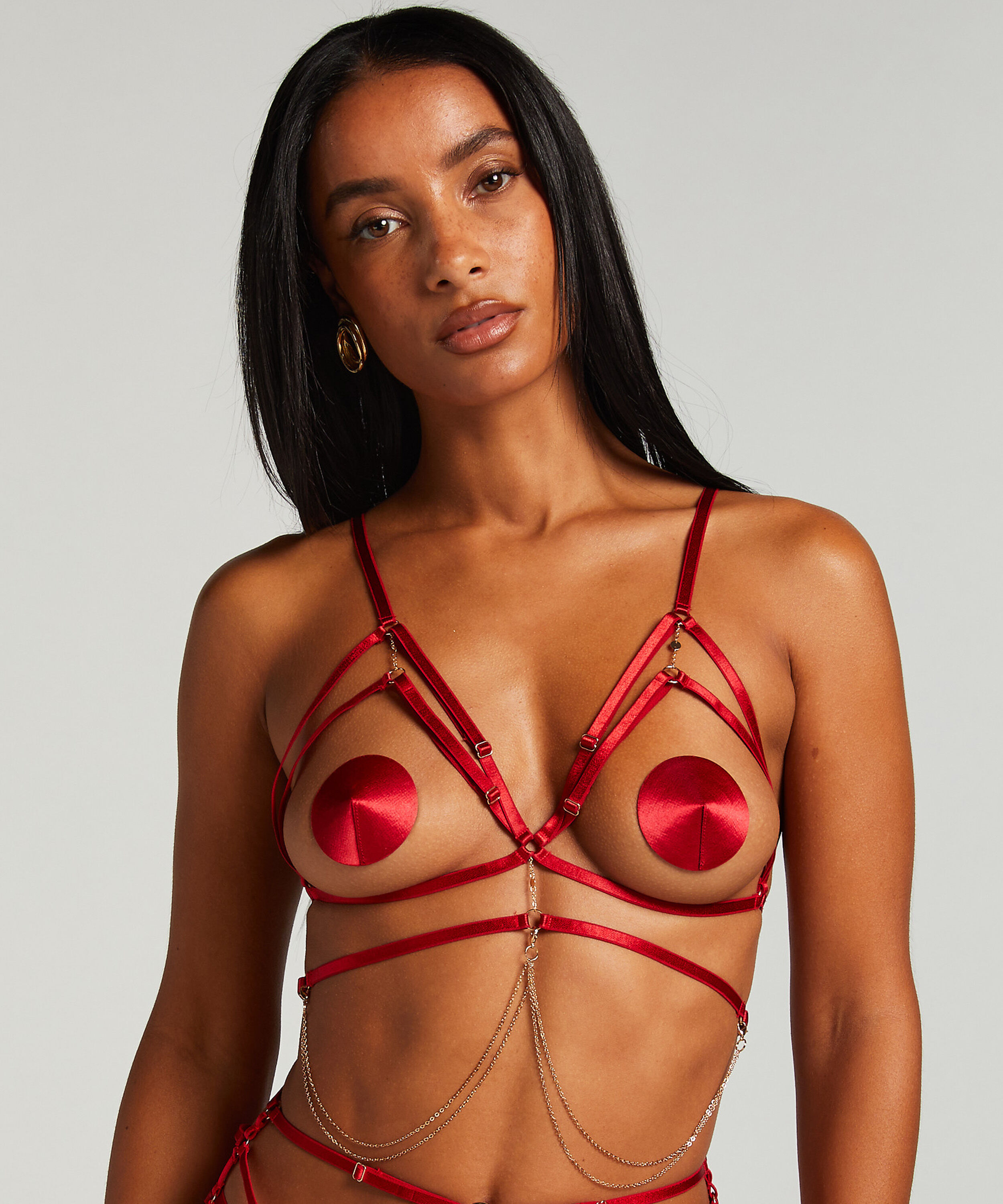 Bralette Chain Top, Röd