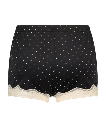 Shorts Velour Lace, Svart