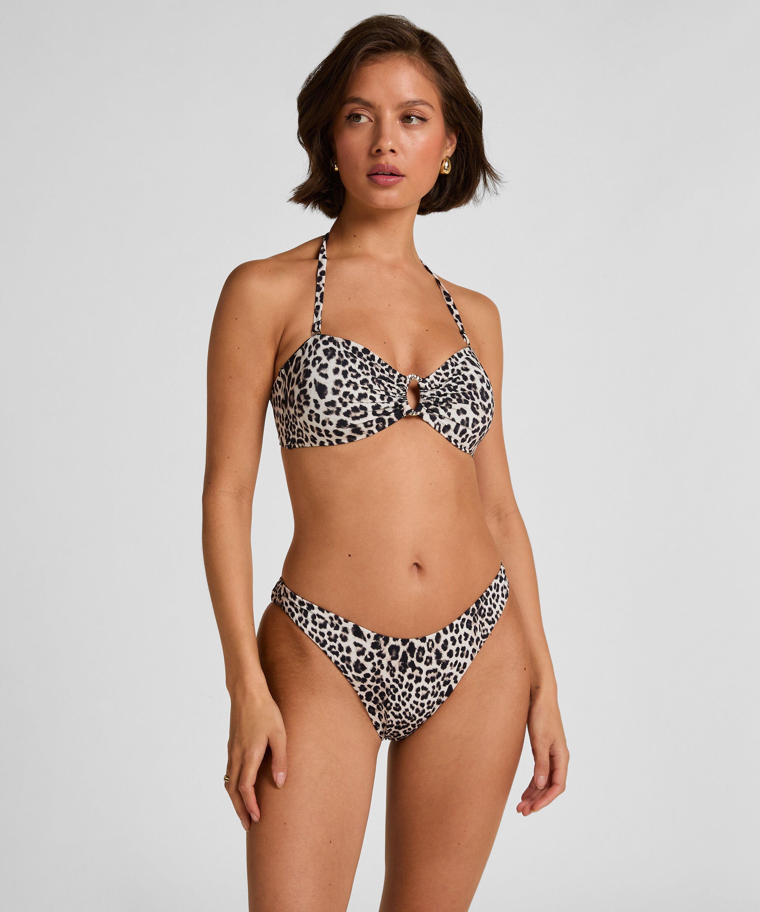 Highleg Bikinibottom Leopard, Svart Highleg Bikinibottom Leopard, Svart