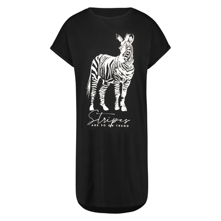 Nattskjorta med rund hals, Svart