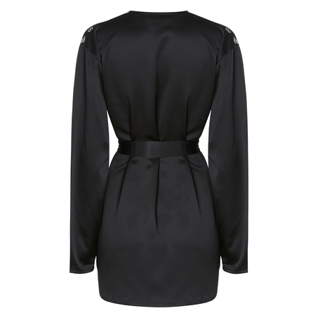 Kimono Hammered satin, Svart