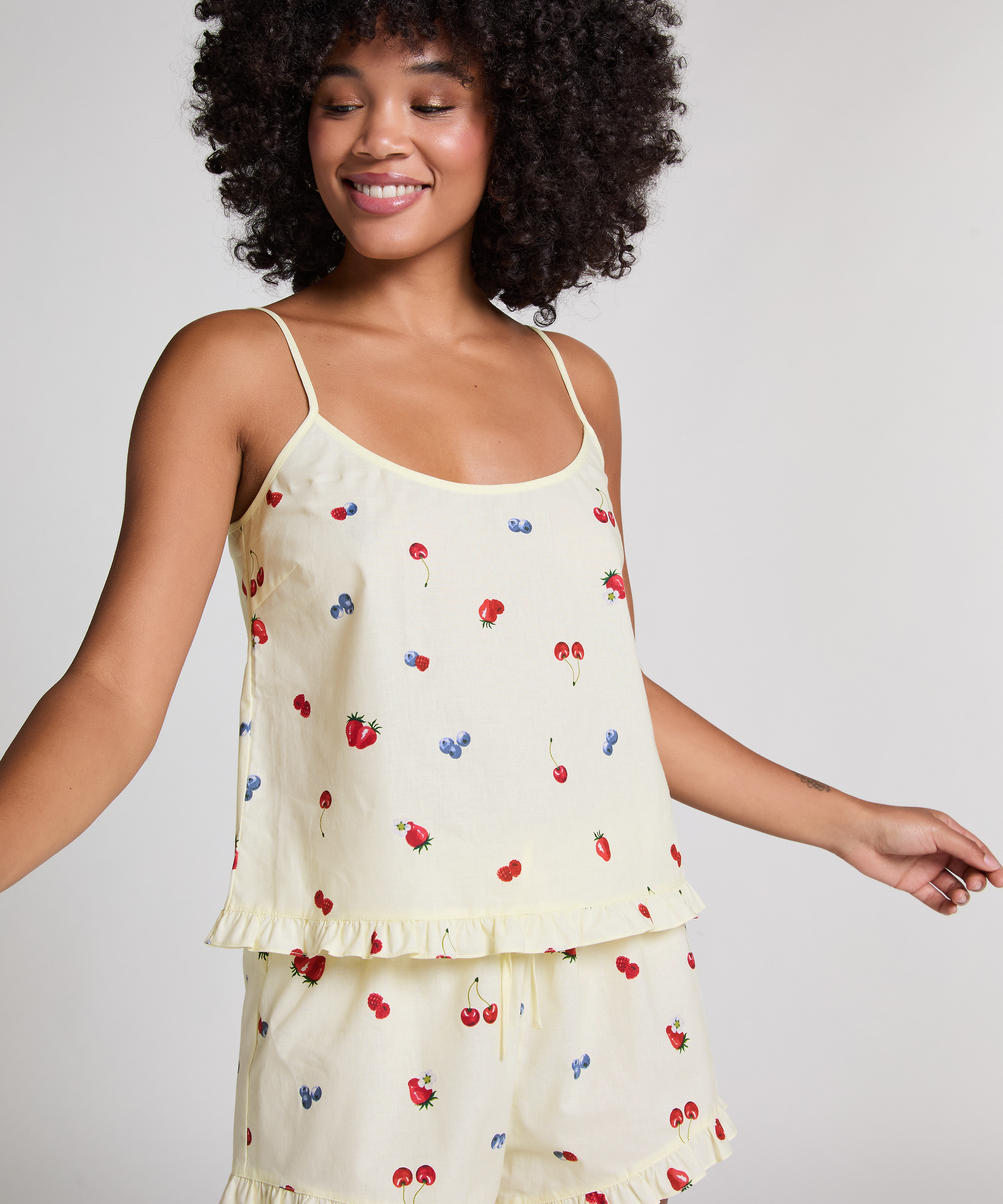 Cami i vävt tyg, Gul, main