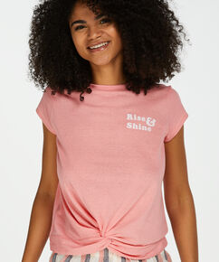 Kort&auml;rmad pyjamastr&ouml;ja i jerseytyg., Rosa