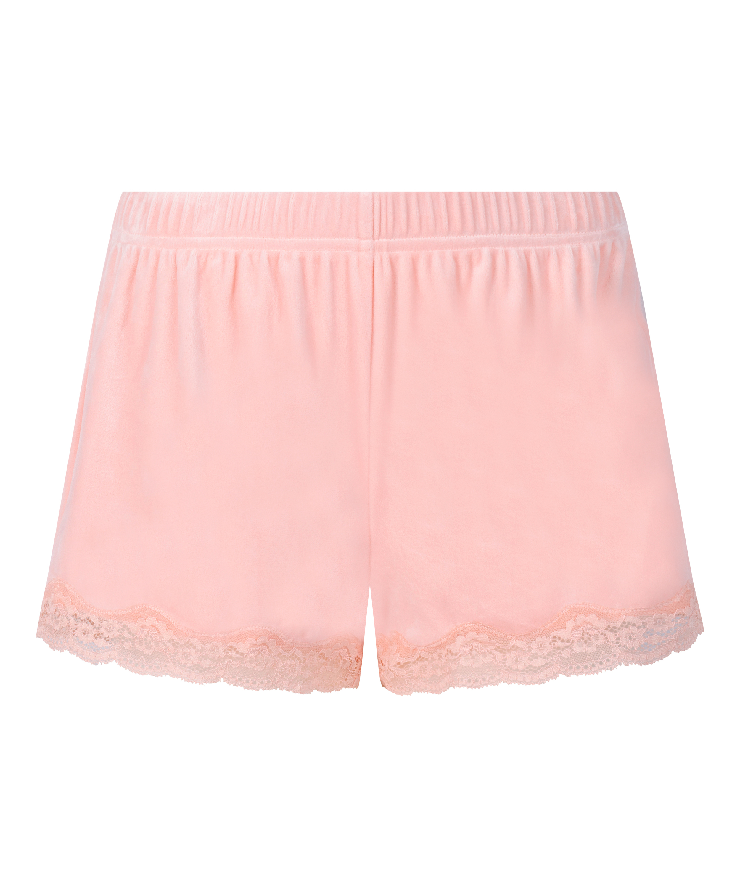 Velour- och spetsshort, Rosa, main