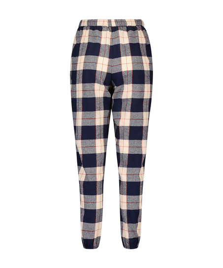 Pyjamasbyxa Twill Check Cuff, bl&aring;