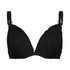 Crochet Lurex  formpressad bikinitopp med bygel, Svart