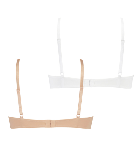 Formpressad bygel-bh, 2-pack, Vit