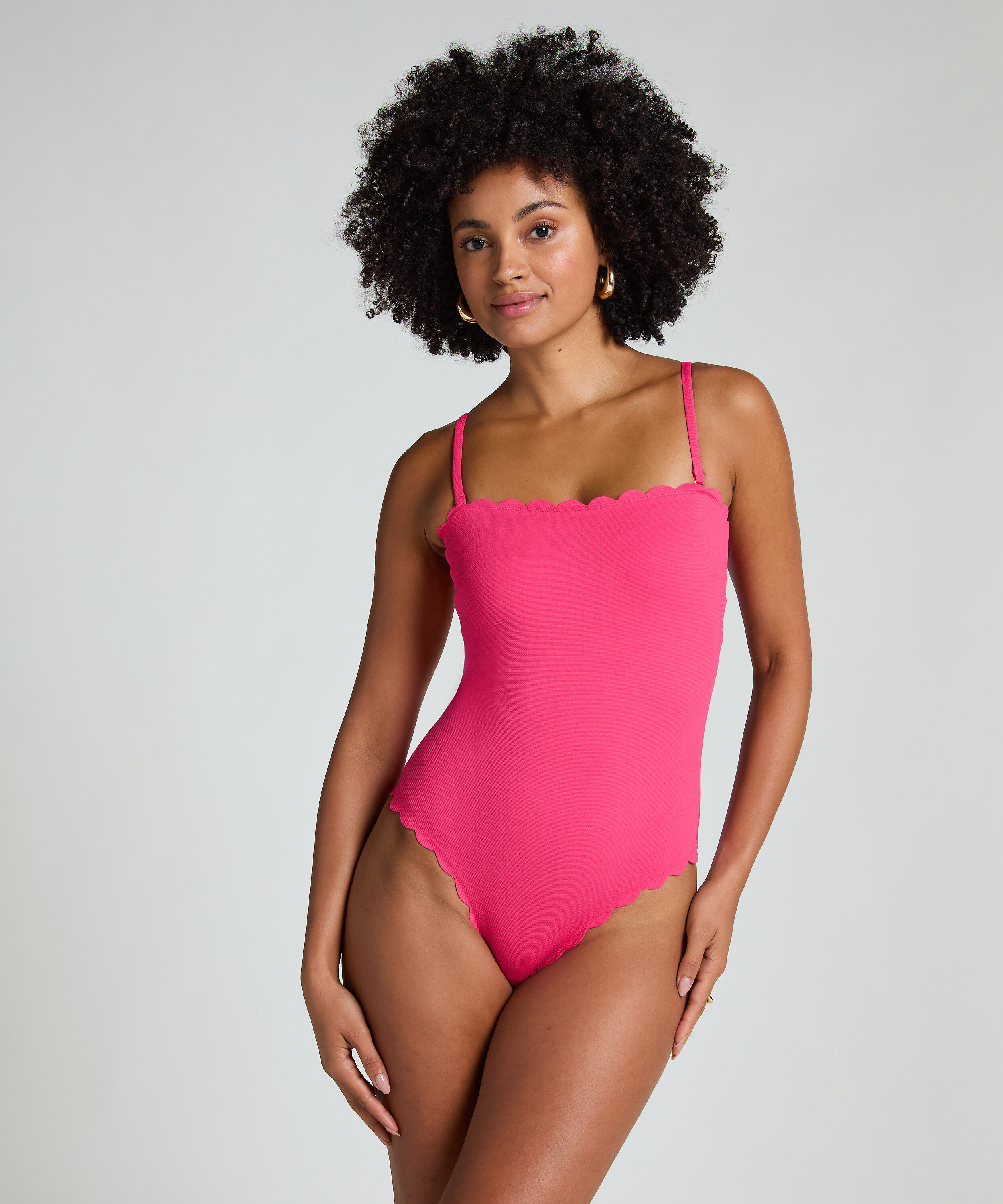 Baddräkt Bandeau Scallop, Rosa