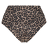 Djärvt skuren Leopard-bikniunderdel, Beige