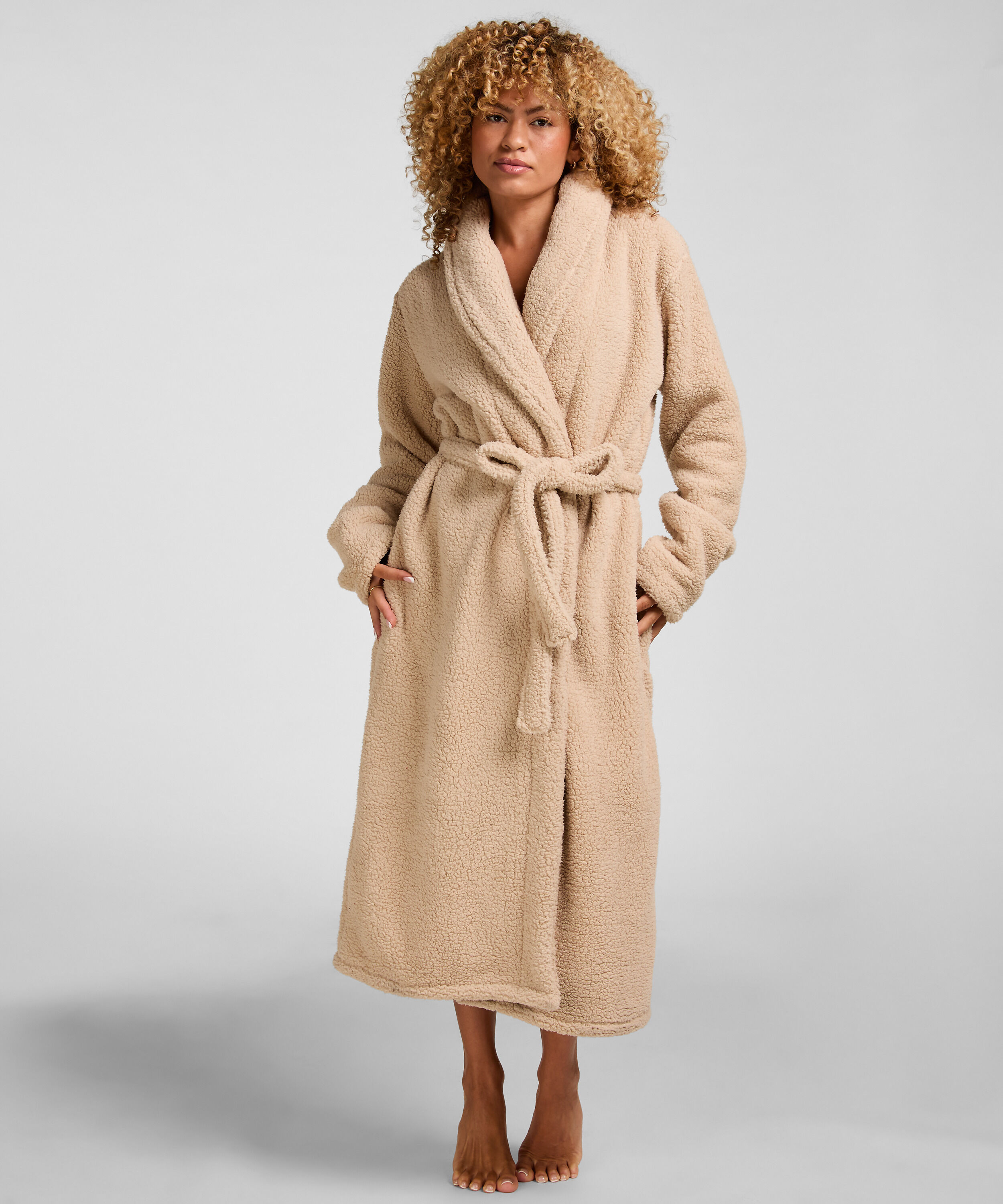 Morgonrock Fleece, Beige