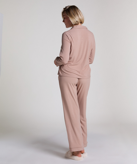 Essential ribbad jacka, Beige