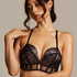 Formpressad longline push-up bh med bygel Magdalena, Svart