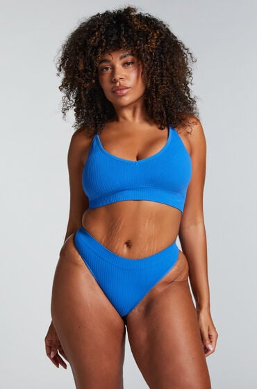 Hunkemöller Dianne högt skuren stringtrosa Blå