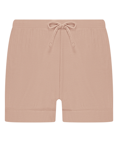 Essential-shorts i slätstickad jersey, Beige