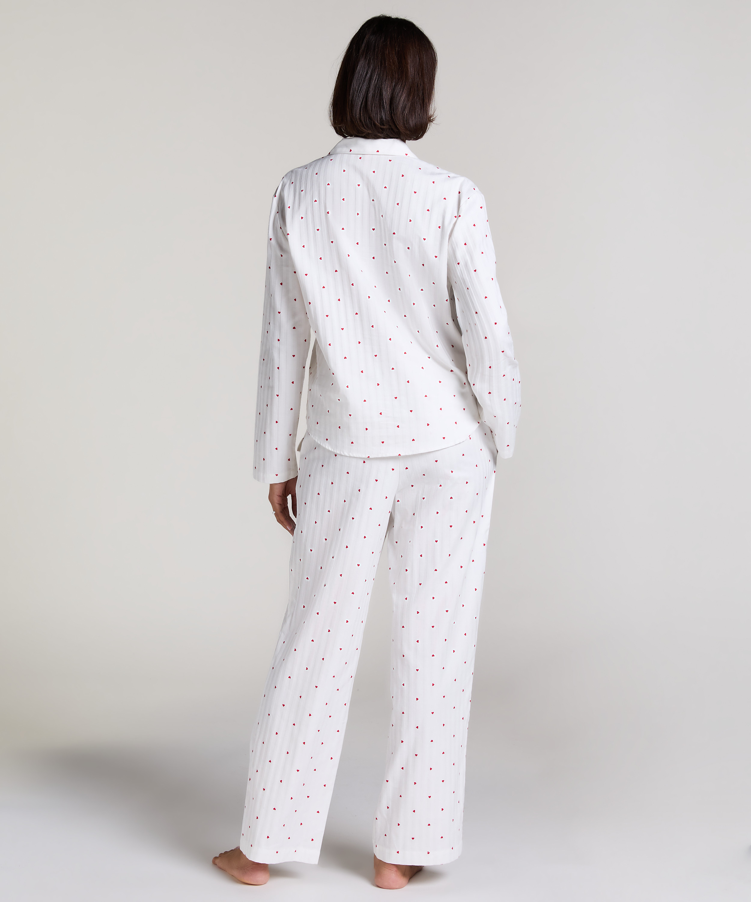 Pyjamasbyxor Jacquard Hearts, Vit, main